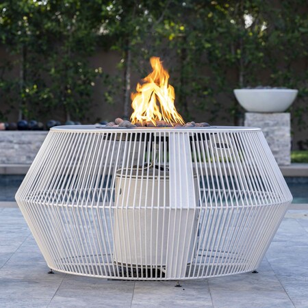The Outdoor Plus 60 Round Cesto Fire Pit - Powder Coated Metal - Match Lit - Natural Gas OPT-CSTO60-PTLC-NG
